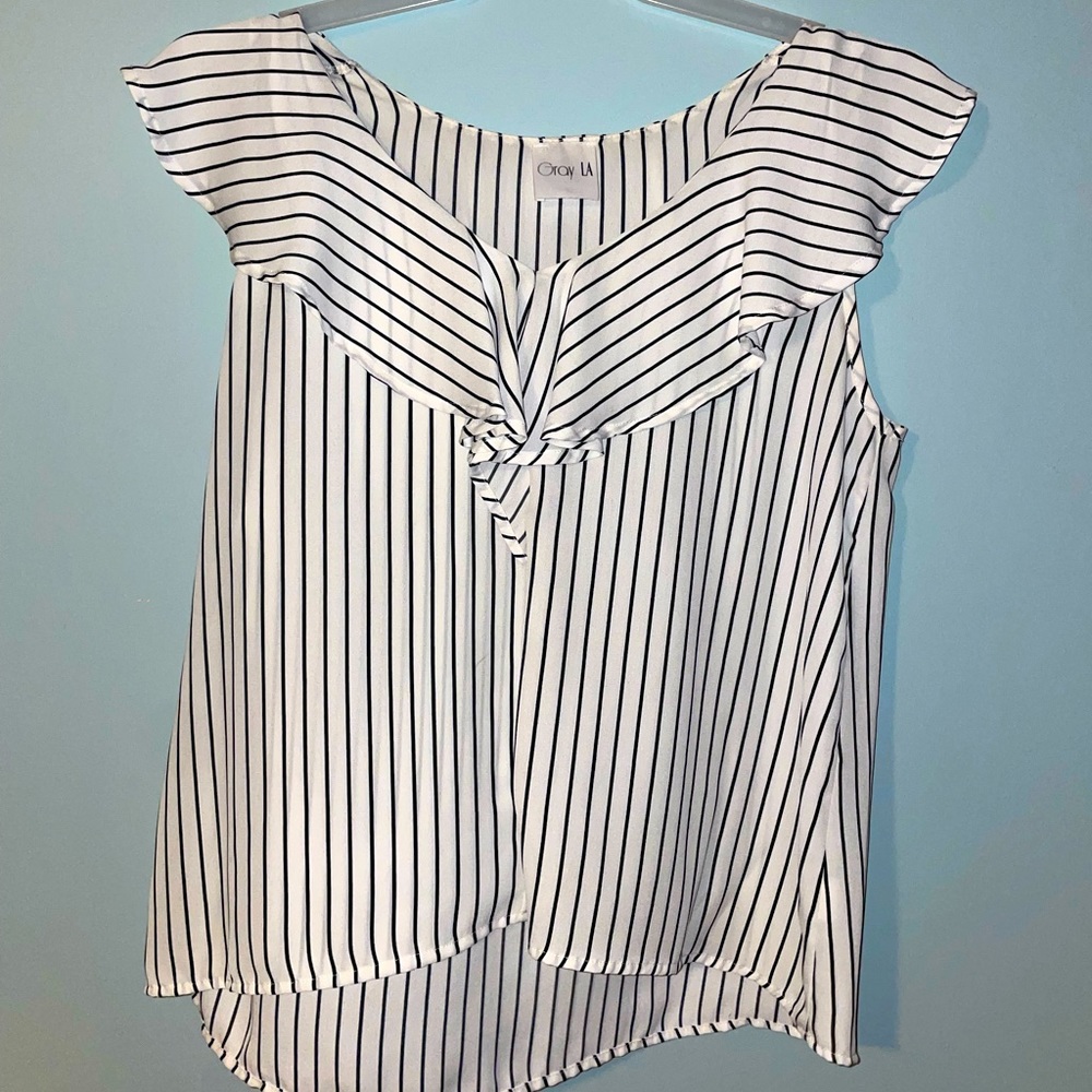White and black blouse